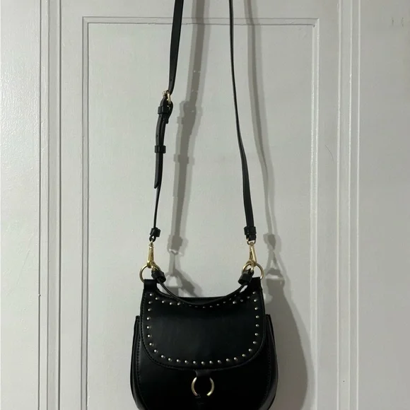 Zara NWOT vegan leather saddle bag black - Picture 3 of 6